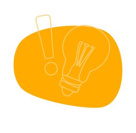 Glühbirne und Ausrufezeichen