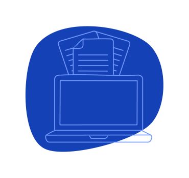 Laptop und Dokumente